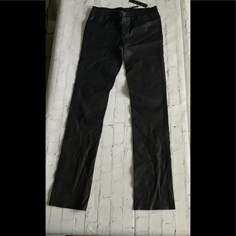 Elie Tahari Leather Vanessa Pants Size 6 Black